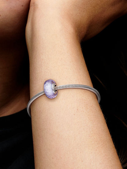 Wavy Lavender Murano Glass Charm