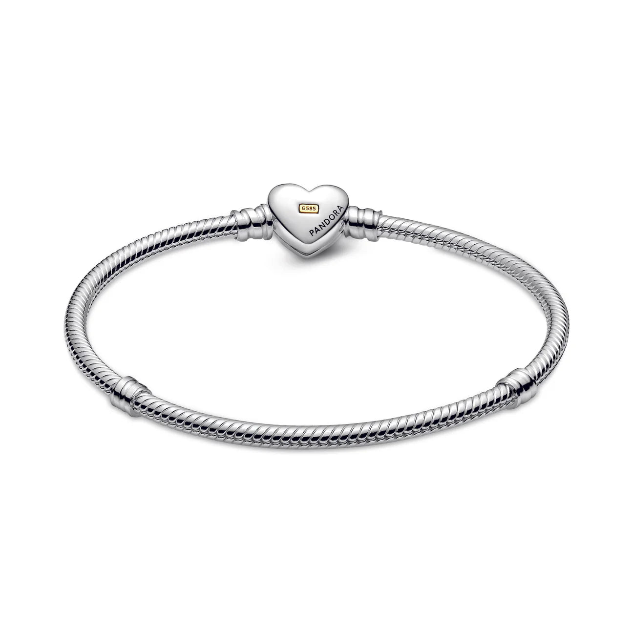 Domed Golden Heart Clasp Snake Chain Bracelet