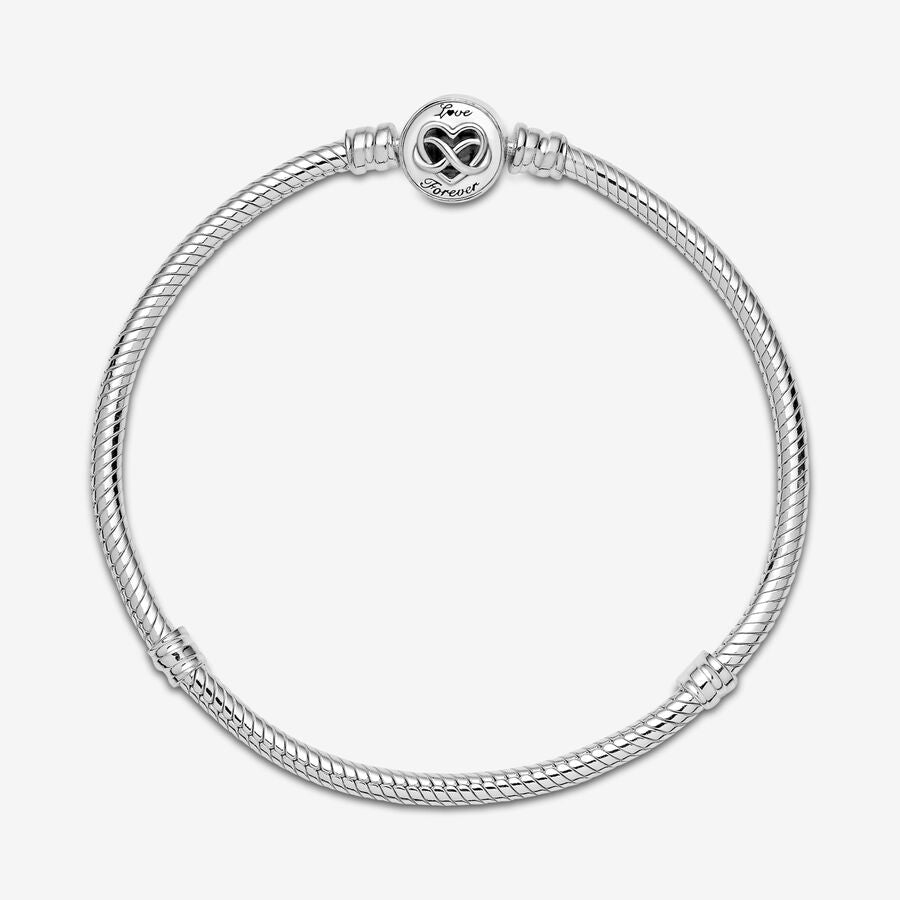 Pandora Moments Heart Infinity Clasp Snake Chain Bracelet