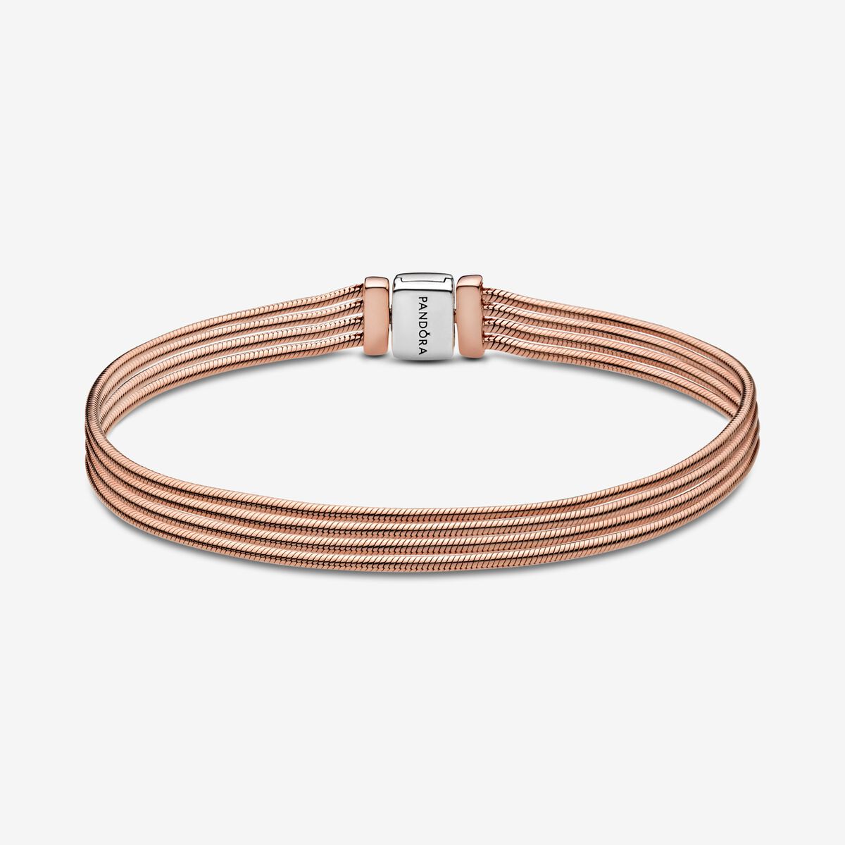 Multi snake chain 14k rose gold-plated and sterling silver bracelet