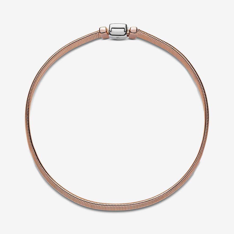 Multi snake chain 14k rose gold-plated and sterling silver bracelet