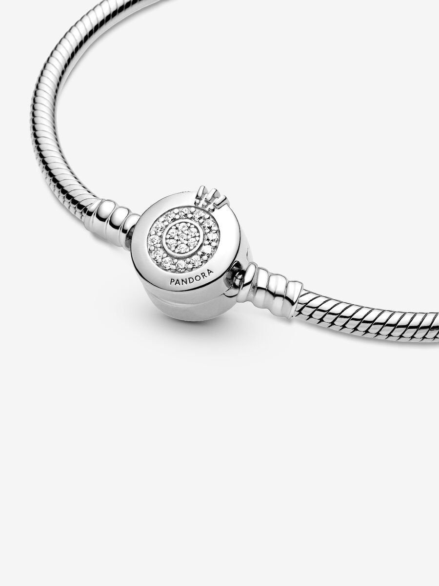 Pandora Moments Sparkling Crown O Snake Chain Bracelet