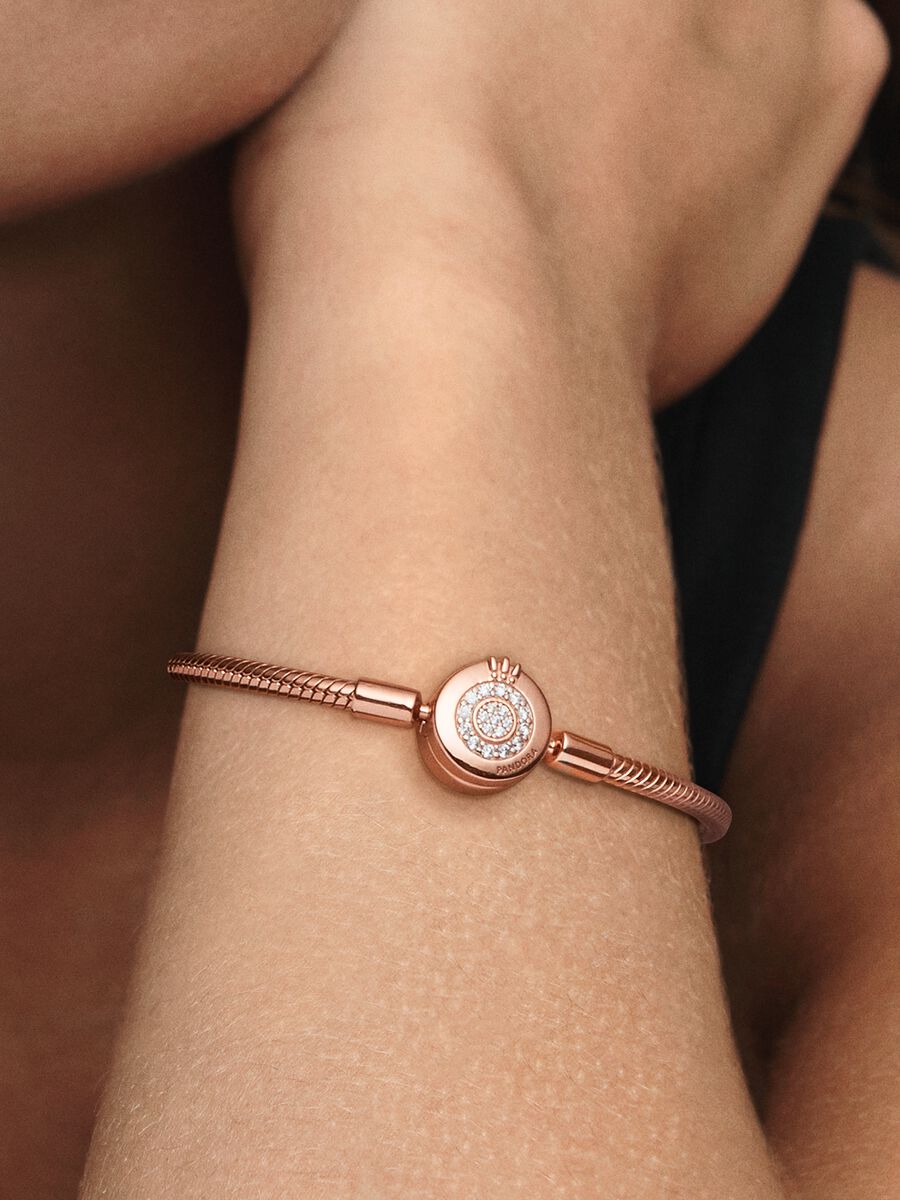 Pandora Moments Sparkling Crown O Snake Chain Bracelet