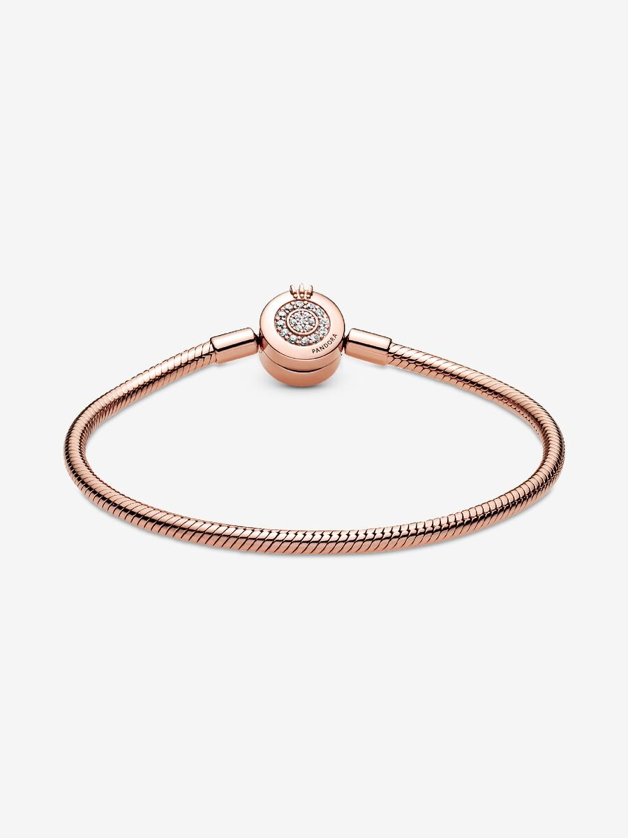 Pandora Moments Sparkling Crown O Snake Chain Bracelet