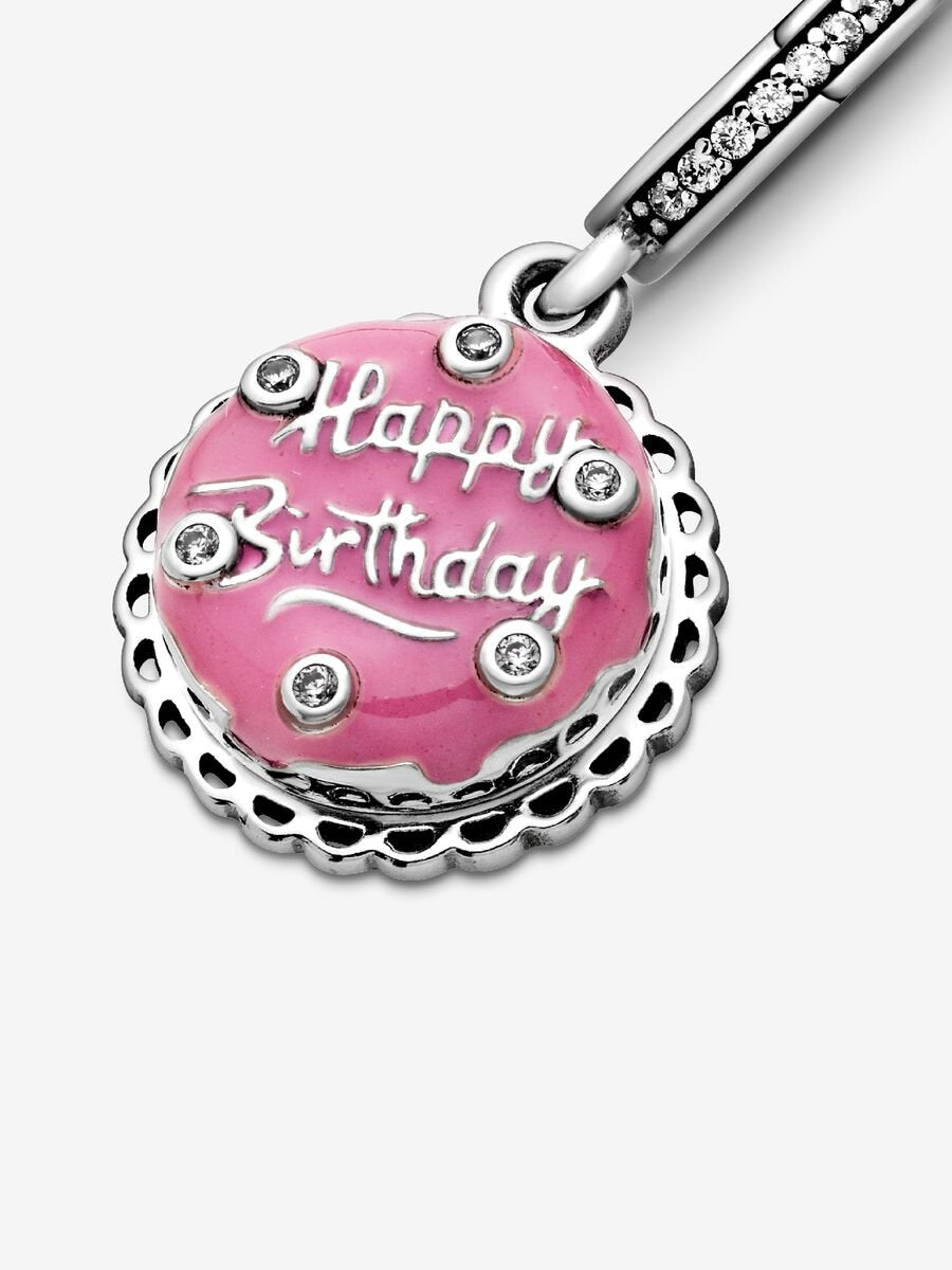 Pink Birthday Cake Dangle Charm