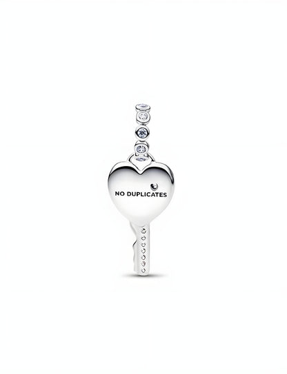 Opalescent Heart Key Dangle Charm