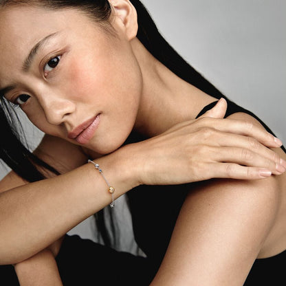 Two-tone Sparkling Solar System Chain Bracelet