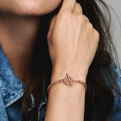 Pandora Moments T-Bar Snake Chain Bracelet