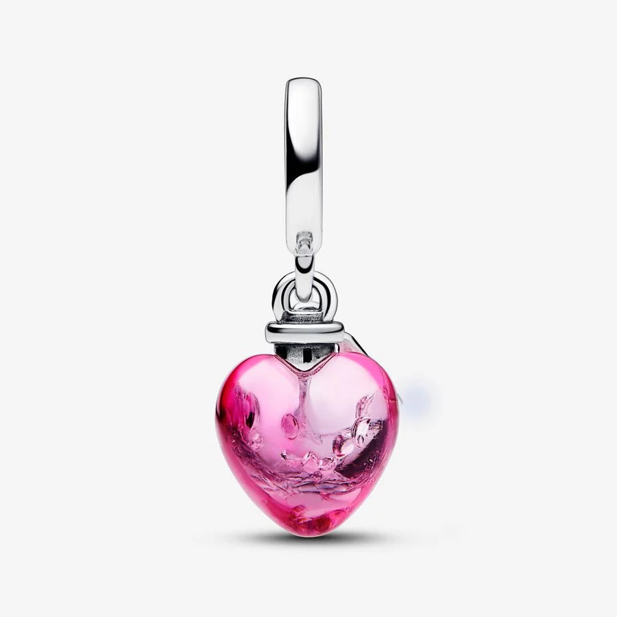 Love Potion Murano Glass Heart Dangle Charm