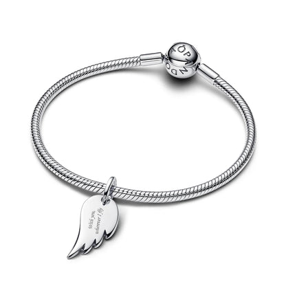 Engravable Angel Wing Tag Pendant