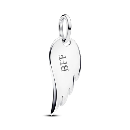 Engravable Angel Wing Tag Pendant