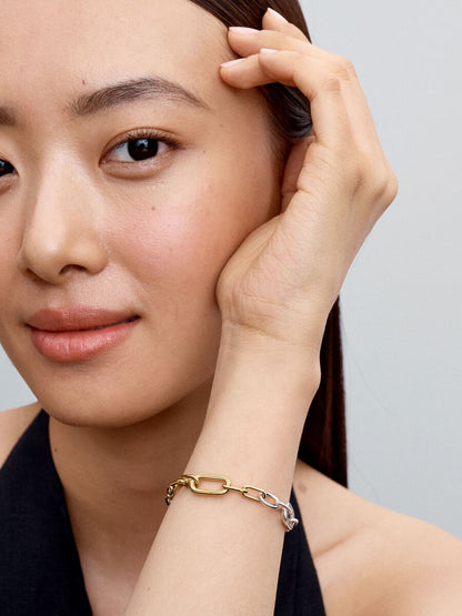 Two-tone Link Chain Bracelet