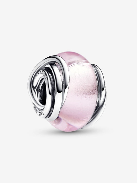 Encircled Pink Murano Glass Charm