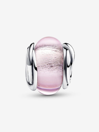 Encircled Pink Murano Glass Charm