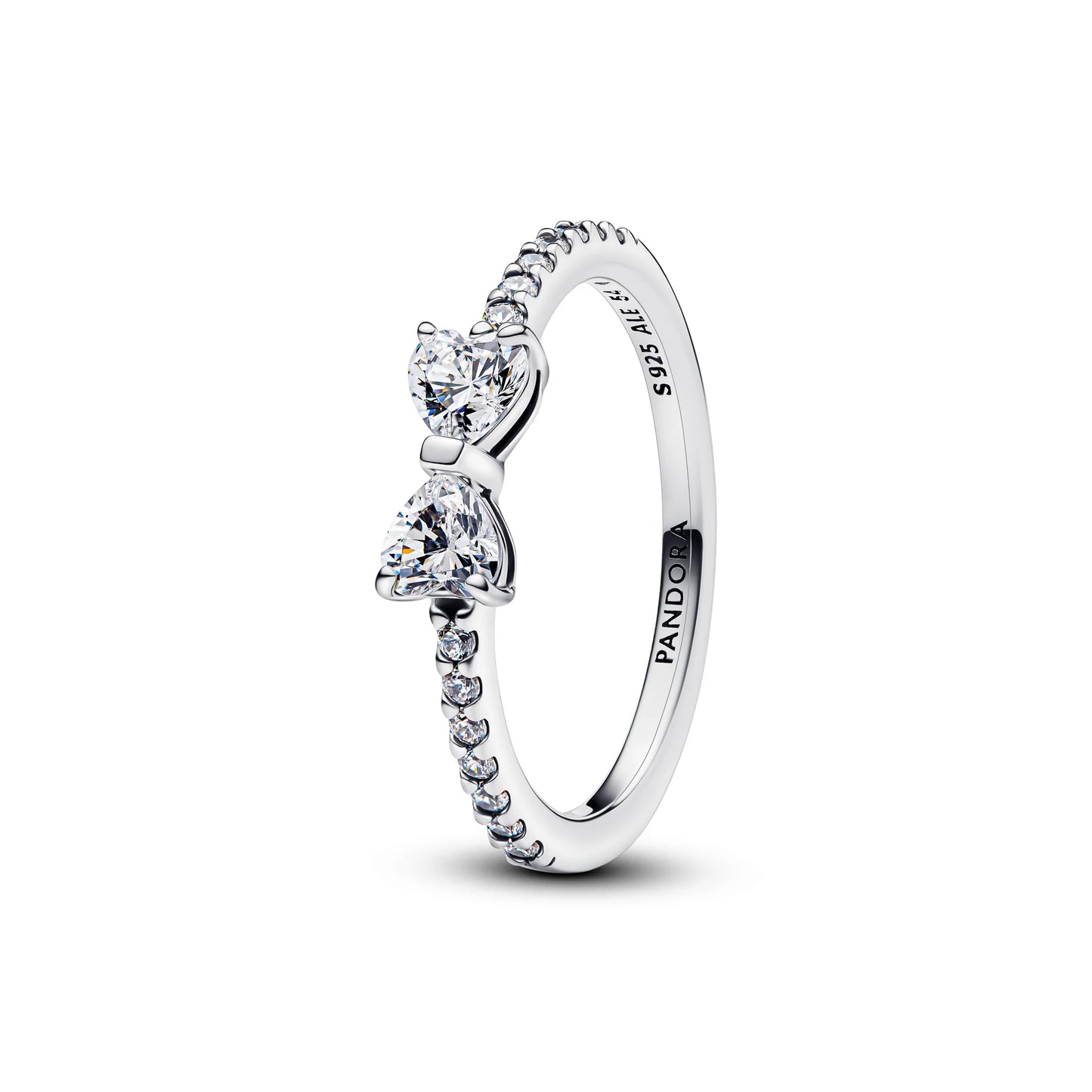 Bow Sterling Silver Ring With Clear Cubic Zirconia