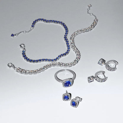 Sparkling Blue Tennis Bracelet