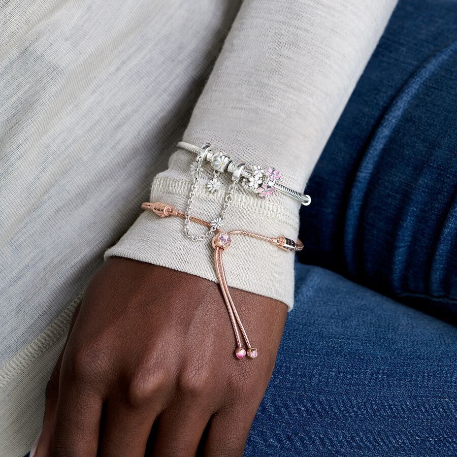 Snake chain sterling silver bracelet