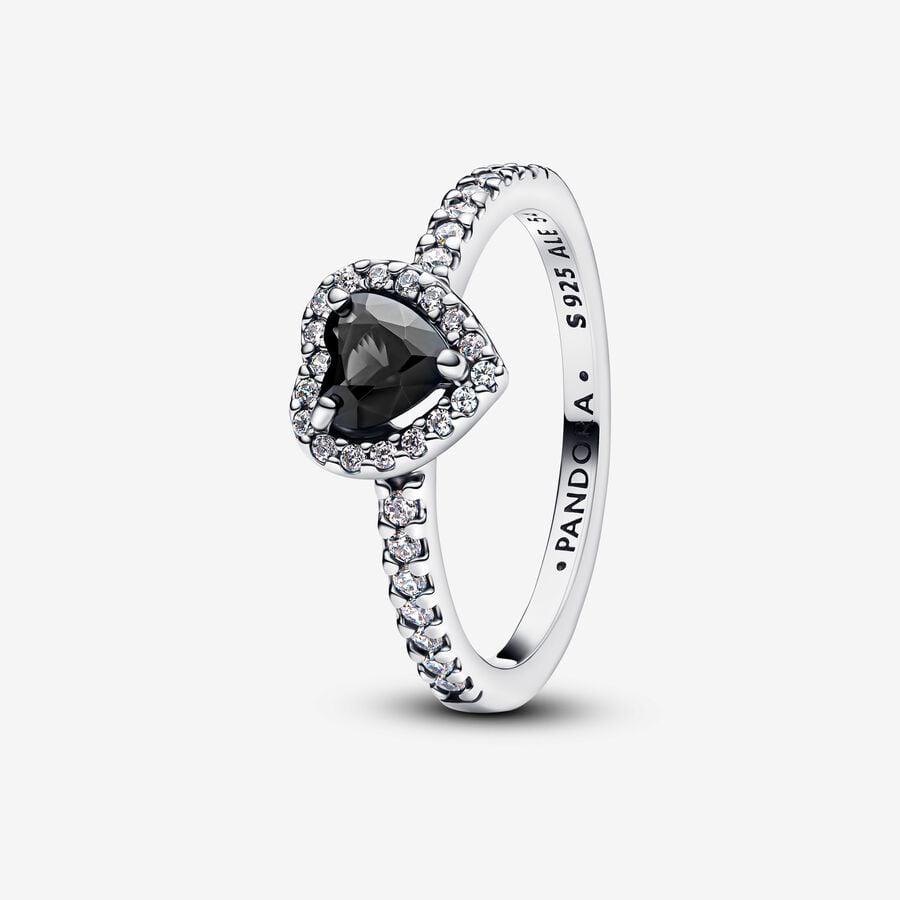 Elevated Black Heart Ring