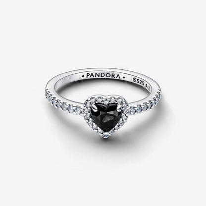 Elevated Black Heart Ring