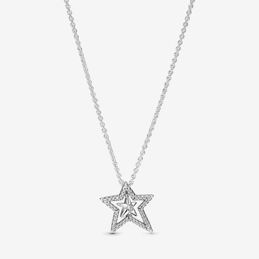 Pavé Asymmetric Star Collier Necklace
Sterling silver