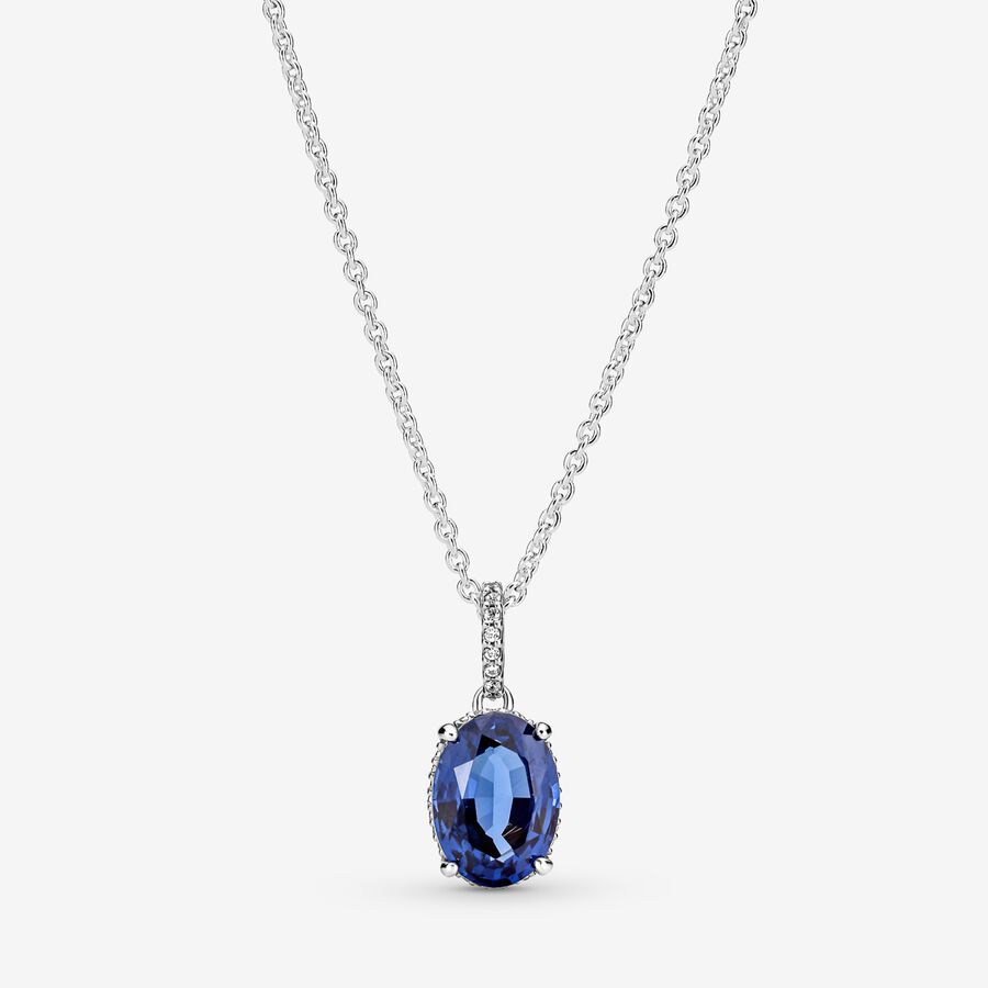 Sparkling Statement Halo Pendant Necklace
Sterling silver