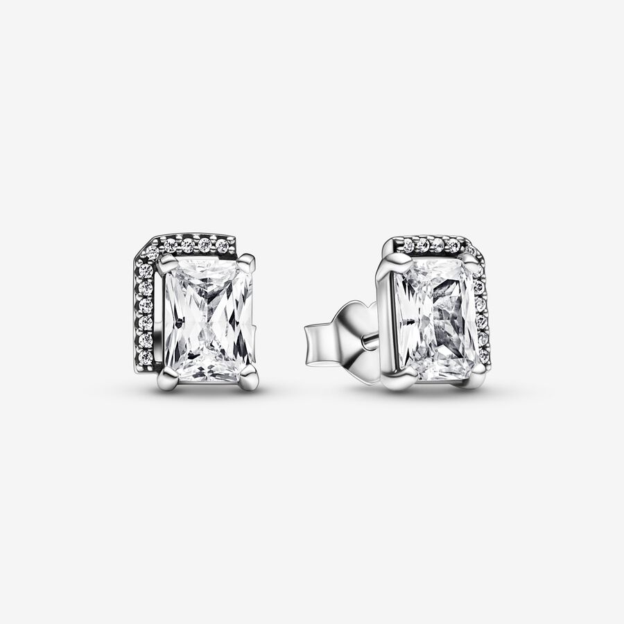 Pandora sterile silver Clear stone earings